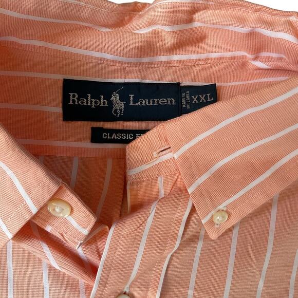 Ralph Lauren Long Sleeve Button Down. Peach/Orange Color. Size XXL - Picture 2 of 7